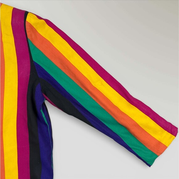 Vintage Rainbow Striped Women's Blazer - Picture 9 of 14